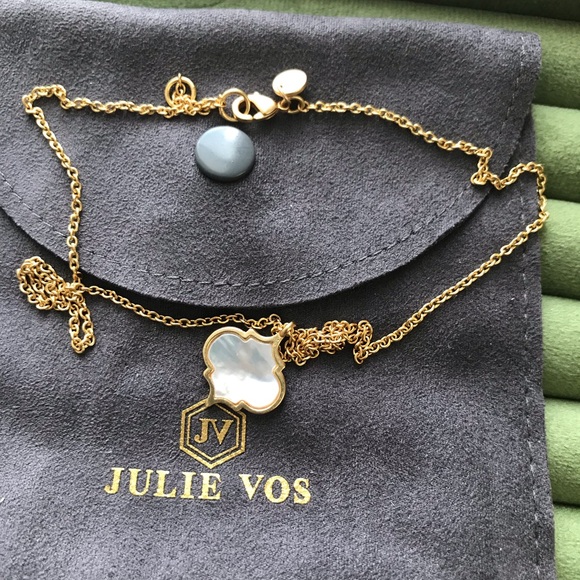 Julie Vos Jewelry - NWOT Julie Vos Gold and White Clover Necklace